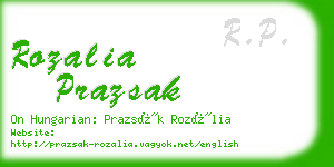 rozalia prazsak business card